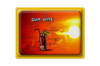 Blechschild Cuba 40x30cm Libre Sonne Cocktail