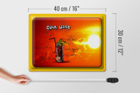 Blechschild Cuba 40x30cm Libre Sonne Cocktail