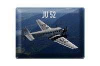 Blechschild Flugzeug 40x30cm JU 52 in der Luft
