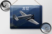 Blechschild Flugzeug 40x30cm JU 52 in der Luft