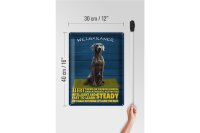 Blechschild Spruch 30x40cm Weimaraner Hund alert and steady
