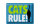 Blechschild Spruch 40x30cm cats rule Katze