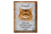 Blechschild Spruch 30x40cm Somali Katze Schild deko
