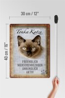 Blechschild Spruch 30x40cm Tonka Katze Schild deko