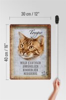 Blechschild Spruch 30x40cm Toyger Katze Schild