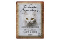 Blechschild Spruch 30x40cm türkische Angorakatze Schild