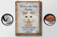 Blechschild Spruch 30x40cm türkische Van Katze Schild
