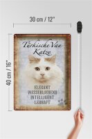 Blechschild Spruch 30x40cm türkische Van Katze Schild