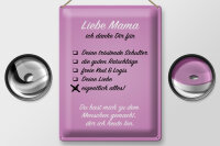 Blechschild Spruch 30x40cm Liebe Mama ich danke Schild