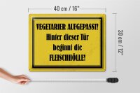 Blechschild Hinweis 40x30cm Vegetarier aufgepasst Schild