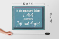 Blechschild Spruch 40x30cm zwei Gründe Lehrer zu werden