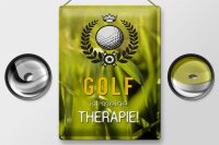 Blechschild Spruch 30x40cm Golf ist meine Therapie Schild