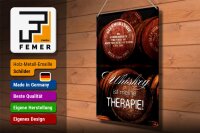 Blechschild Spruch 30x40cm Whiskey ist meine Therapie