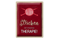 Blechschild Spruch 30x40cm Stricken ist meine Therapie