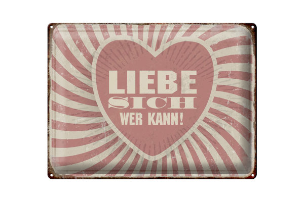 Blechschild Retro 40x30cm liebe sich wer kann Schild