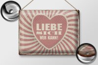 Blechschild Retro 40x30cm liebe sich wer kann Schild