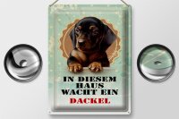 Blechschild Hund 30x40cm in diesem Haus wacht ein Dackel