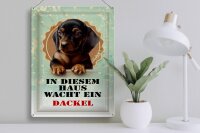 Blechschild Hund 30x40cm in diesem Haus wacht ein Dackel