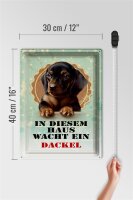 Blechschild Hund 30x40cm in diesem Haus wacht ein Dackel