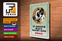 Blechschild Hund 30x40cm in diesem Haus wacht eine Dogge
