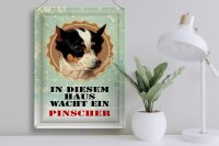 Blechschild Hund 30x40cm in diesem Haus wacht Pinscher
