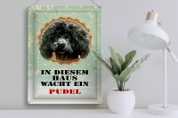 Blechschild Hund 30x40cm in diesem Haus wacht ein Pudel
