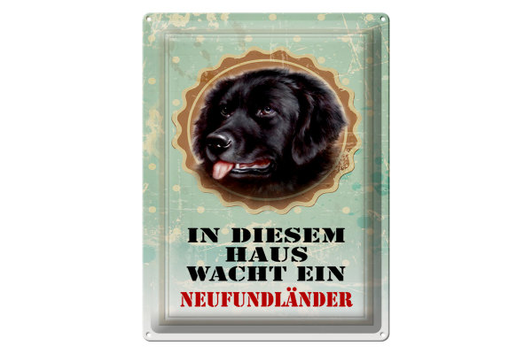 Blechschild Hund 30x40cm diesem Haus wacht Neufundländer