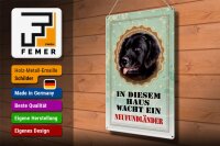 Blechschild Hund 30x40cm diesem Haus wacht Neufundländer