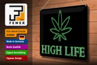 Blechschild Spruch 30x40cm High Life Cannabis
