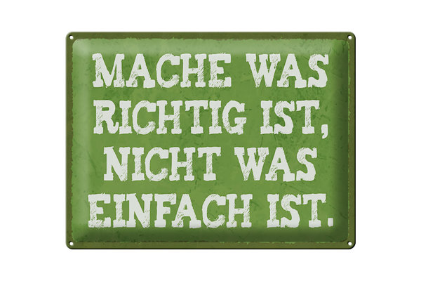 Blechschild Spruch 40x30cm mache was richtig nicht einfach