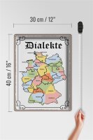 Blechschild Spruch 30x40cm Dialekte Karte Bundesländer