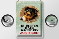 Blechschild Hund 30x40cm in diesem Haus wacht Jack Russel