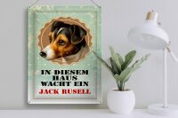 Blechschild Hund 30x40cm in diesem Haus wacht Jack Russel
