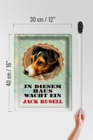 Blechschild Hund 30x40cm in diesem Haus wacht Jack Russel