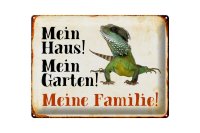 Blechschild Reptilien 40x30cm Chamäleon mein Haus Garten