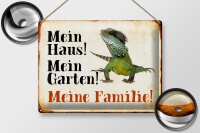 Blechschild Reptilien 40x30cm Chamäleon mein Haus Garten