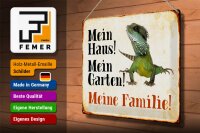 Blechschild Reptilien 40x30cm Chamäleon mein Haus Garten