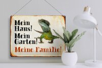 Blechschild Reptilien 40x30cm Chamäleon mein Haus Garten