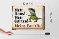 Blechschild Reptilien 40x30cm Chamäleon mein Haus Garten