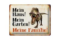 Blechschild Reptilien 40x30cm Dinosaurier mein Haus Garten