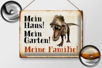 Blechschild Reptilien 40x30cm Dinosaurier mein Haus Garten
