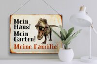 Blechschild Reptilien 40x30cm Dinosaurier mein Haus Garten