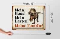 Blechschild Reptilien 40x30cm Dinosaurier mein Haus Garten