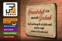 Blechschild Spruch 40x30cm Freundschaft ist ein wundervolles