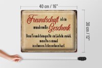 Blechschild Spruch 40x30cm Freundschaft ist ein wundervolles