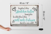 Blechschild Spruch 40x30cm in guten Zeiten Händchen halten