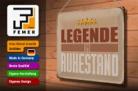 Blechschild Retro 40x30cm Legende im Ruhestand Schild