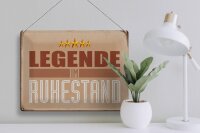 Blechschild Retro 40x30cm Legende im Ruhestand Schild