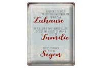 Blechschild Spruch 30x40cm Zuhause Familie Segen Schild
