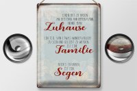 Blechschild Spruch 30x40cm Zuhause Familie Segen Schild